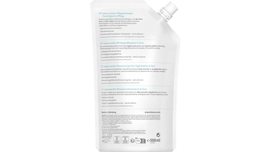 lavera Basis Sensitiv Shampoo Nachfüllpackung 500 ml