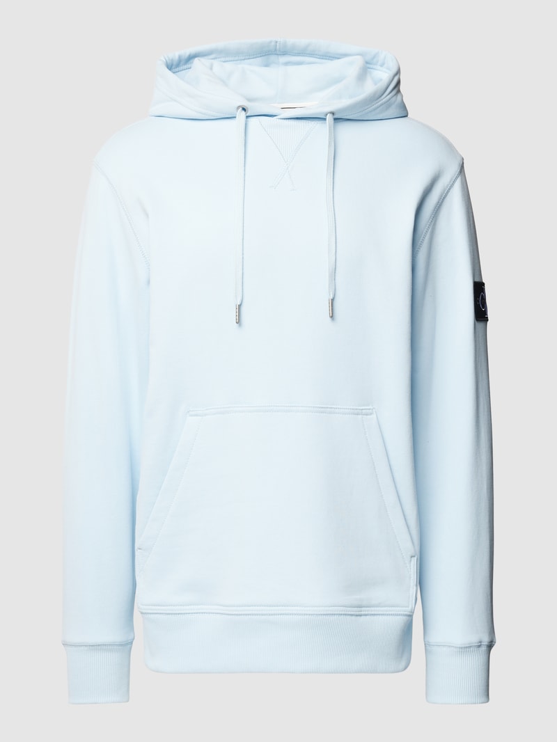Hoodie mit Label-Detail in hellblau