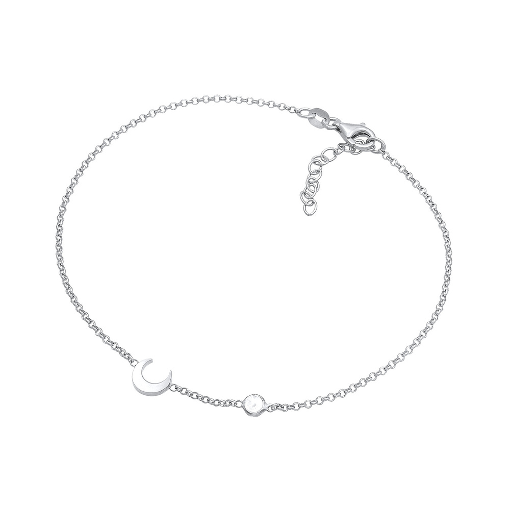 Elli Elli Bracelet de Cheville Femmes Bracelet de Cheville demi-lune Astro avec Pierre Bijoux