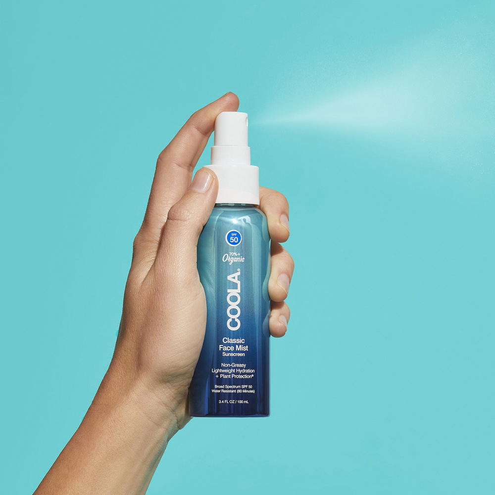 Coola Brume Solaire Visage SPF50 Protection solaire riche en ingrédientsnaturels hydratants et antioxydants