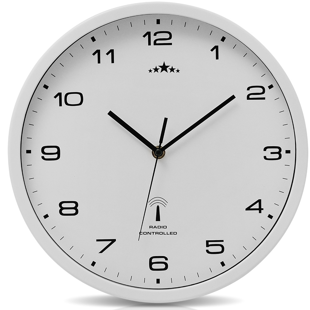 Monzana Funkwanduhr Weiß Ø31cm
