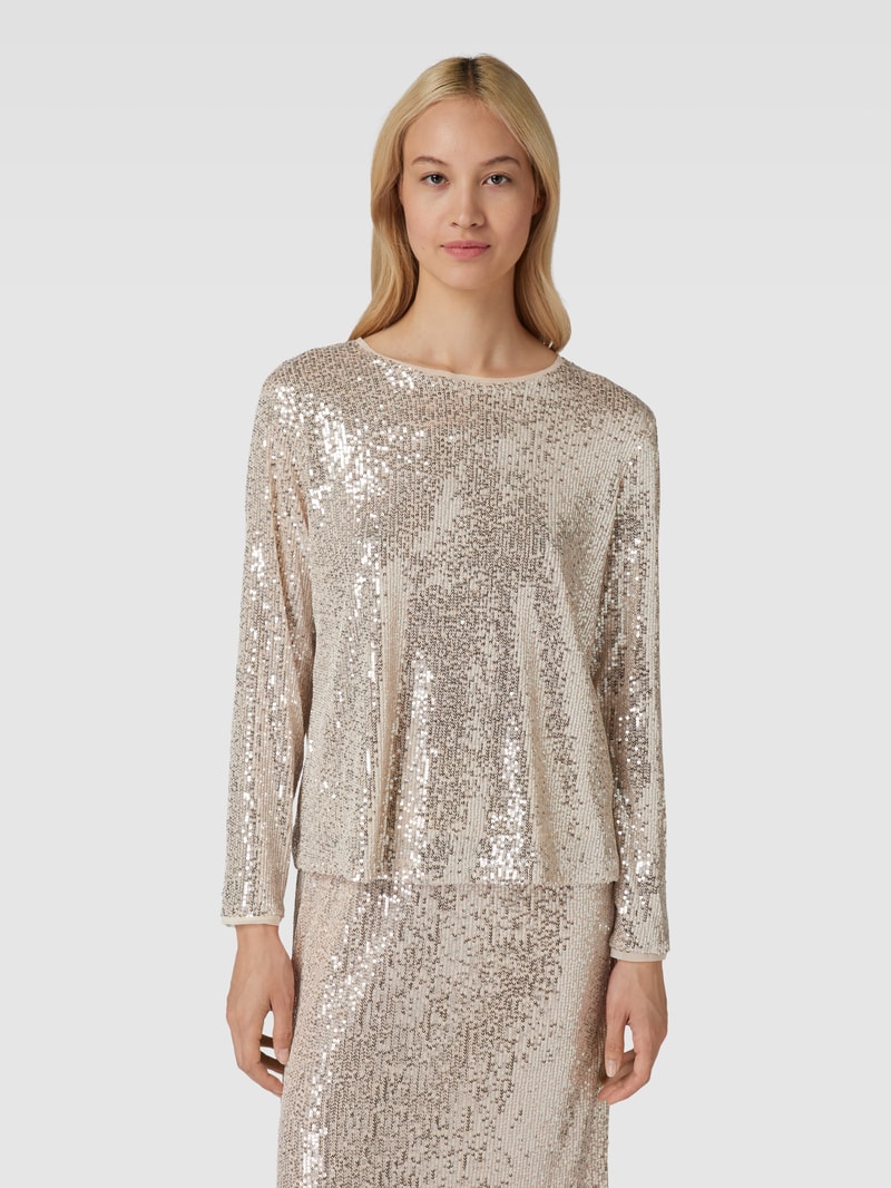Blusenshirt mit Paillettenbesatz in offwhite