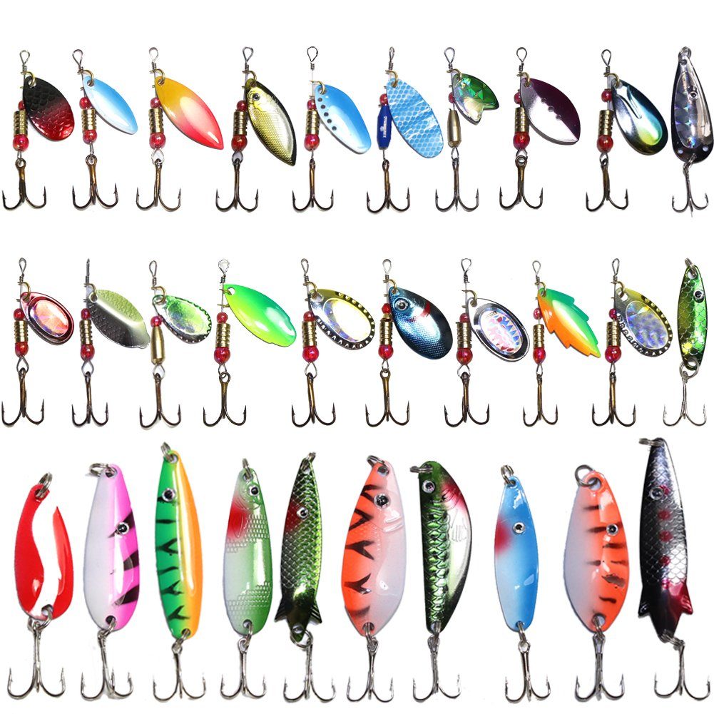 Croch Kunstköder Blinkerköder, Blinker Set AngelKöder für Hecht, Zander, Barsch, Forelle