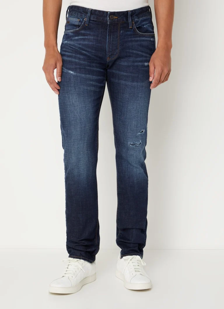 Blugi skinny Emporio Armani cu efect distressed