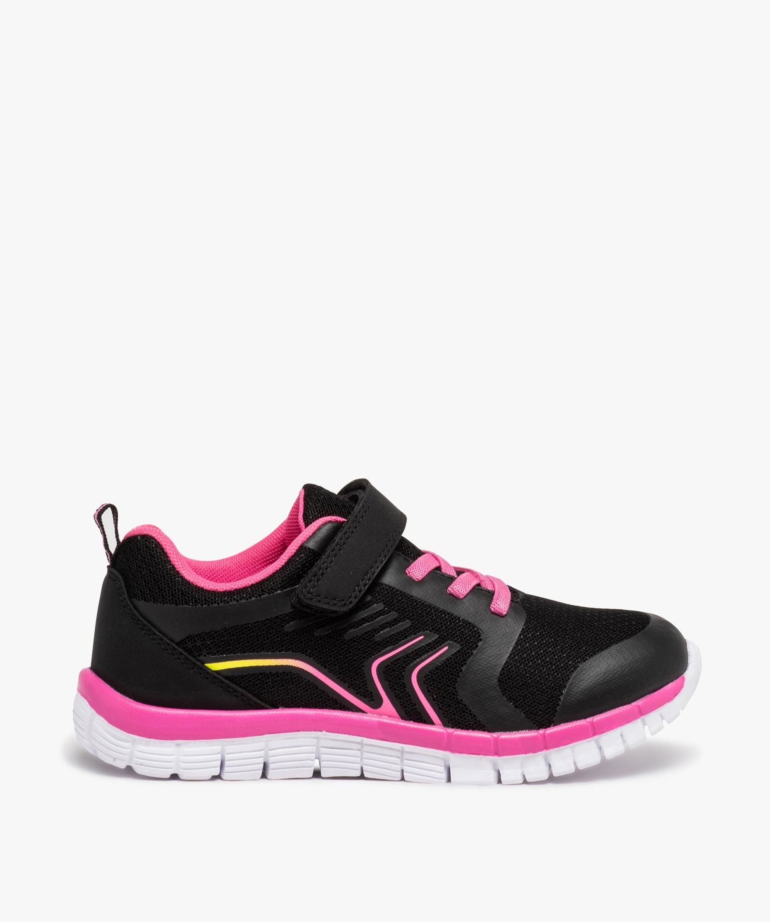 Baskets fille en mesh fermeture lacets élastiques et scratch noir | GEMO