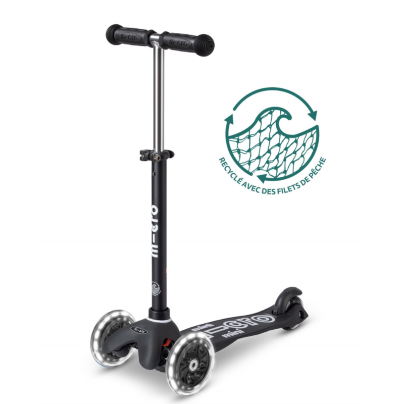 Trottinette 3 Roues - Mini Micro Deluxe Noir Led