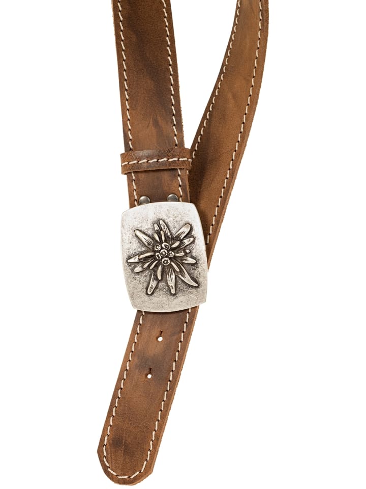 Manid Lederwaren Ledergürtel 9340S115 in mittelbraun günstig kaufen