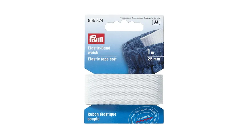 Prym Elastic-Band weich 25 mm weiß 1 m