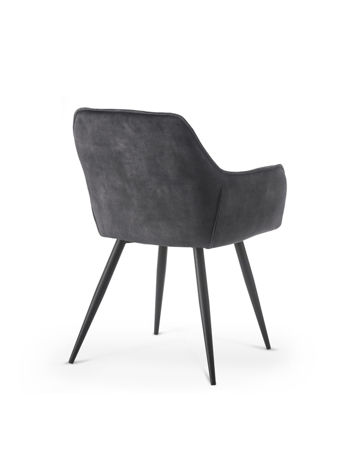 B&D Home 2er-Set: Esszimmerstuhl DIETER in Anthrazit - (B)56 x (H)84 x (T)61 cm günstig kaufen onesize