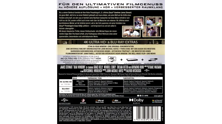 Alfred Hitchcock Collection - Das Fenster zum Hof  (+ Blu-ray 2D)