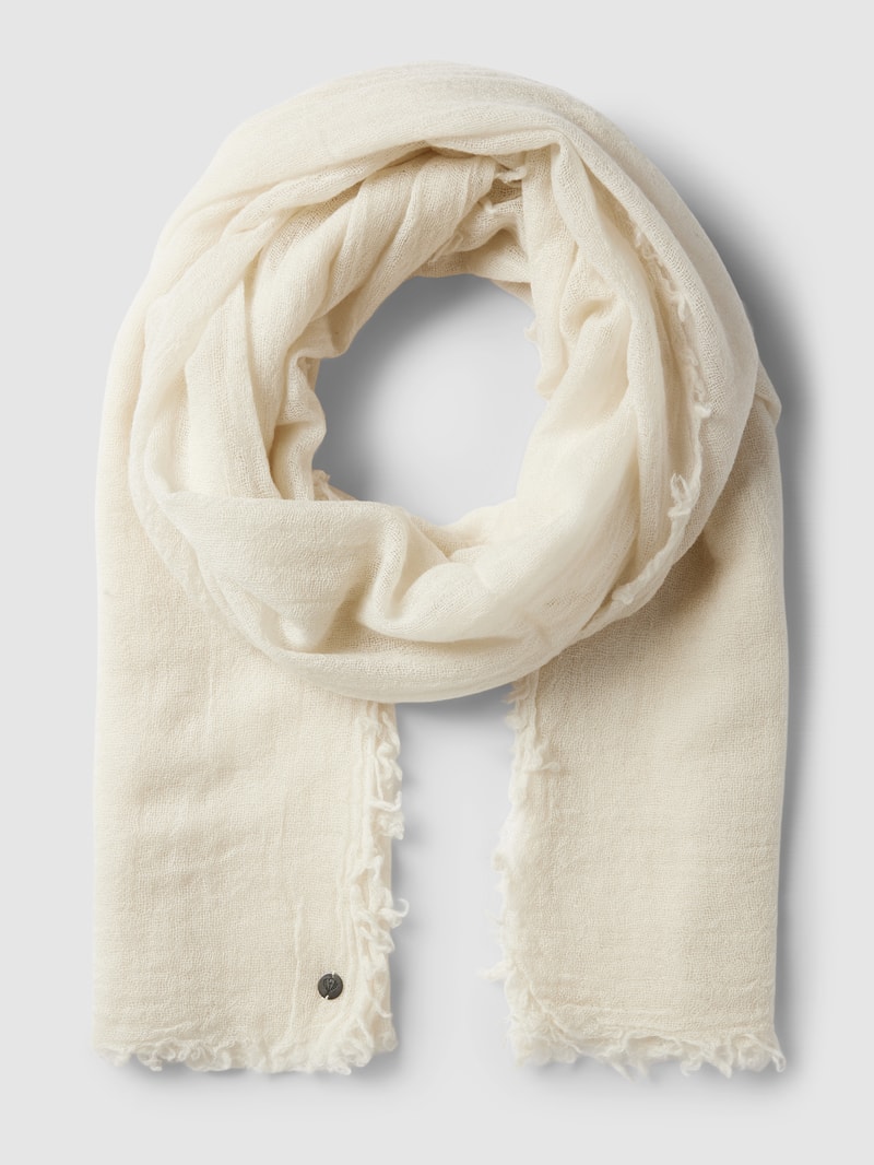 Wollschal aus reiner Schurwolle in offwhite