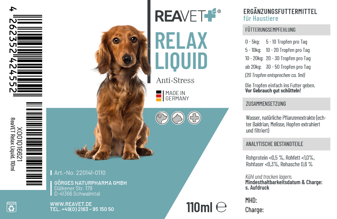 REAVET Ergänzungsfutter & Aufzucht REAVET Relax Liquid 110ml