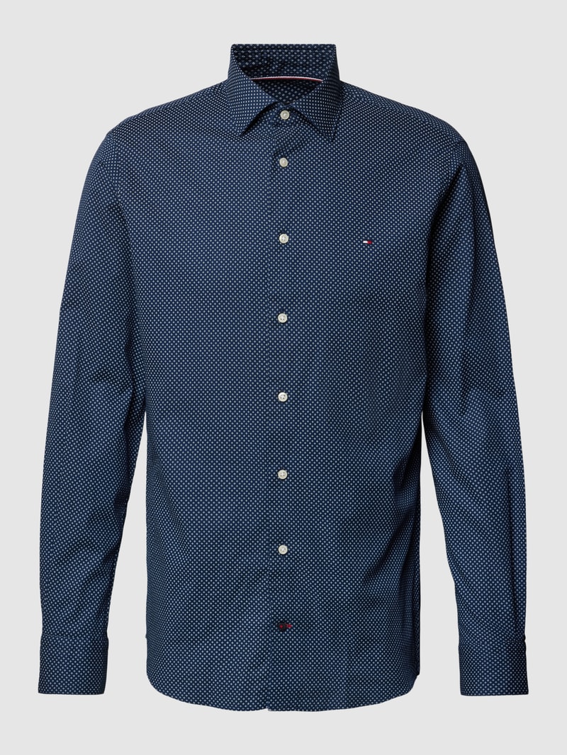 Regular Fit Business-Hemd mit Kentkragen in marineblau