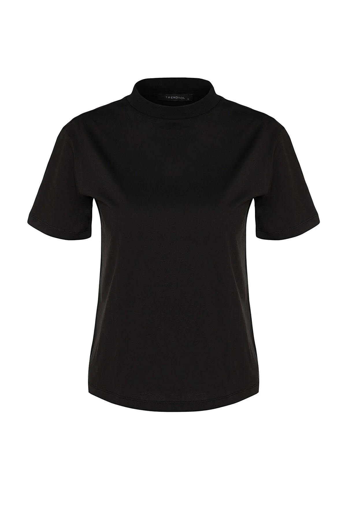 Trendyol Collection  Weiß-Schwarzes 2er-Pack Basic-Strick-T-Shirts mit Stehkragen aus 100 % Baumwolle TWOSS20TS1500