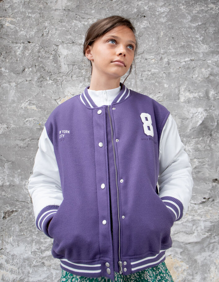 Teddy violet et blanc esprit College fille