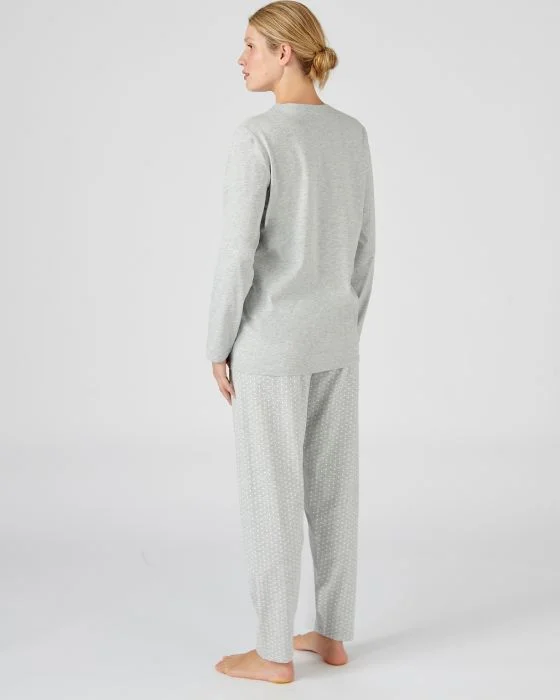 Pyjama-tunique en pur coton peigné, manches longues