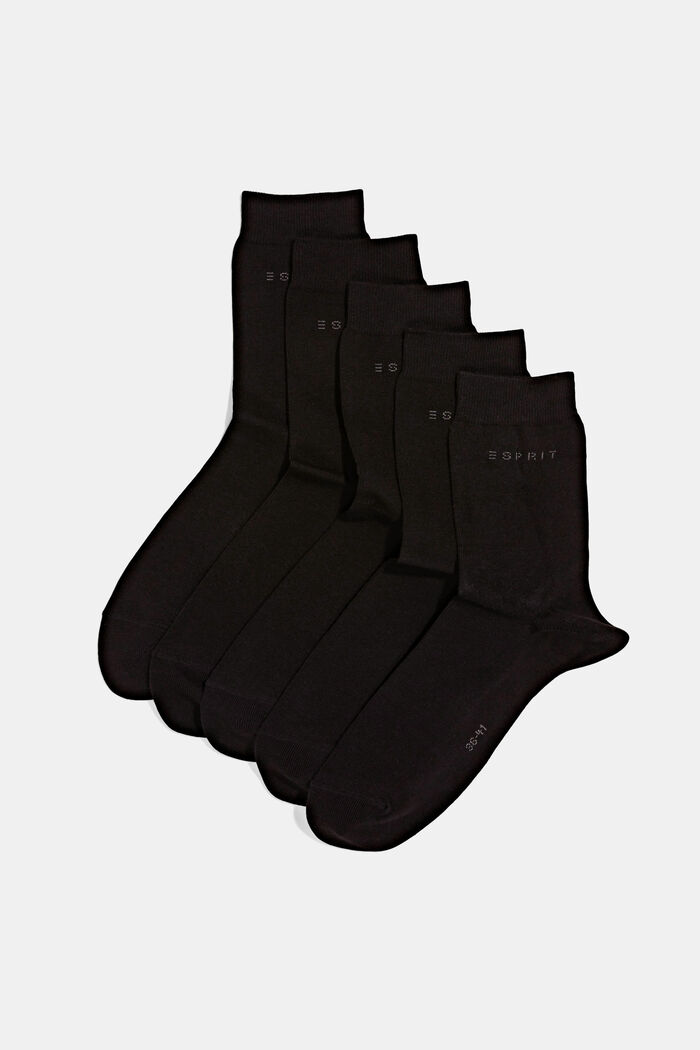 5er-Pack unifarbene Socken, Bio-Baumwolle