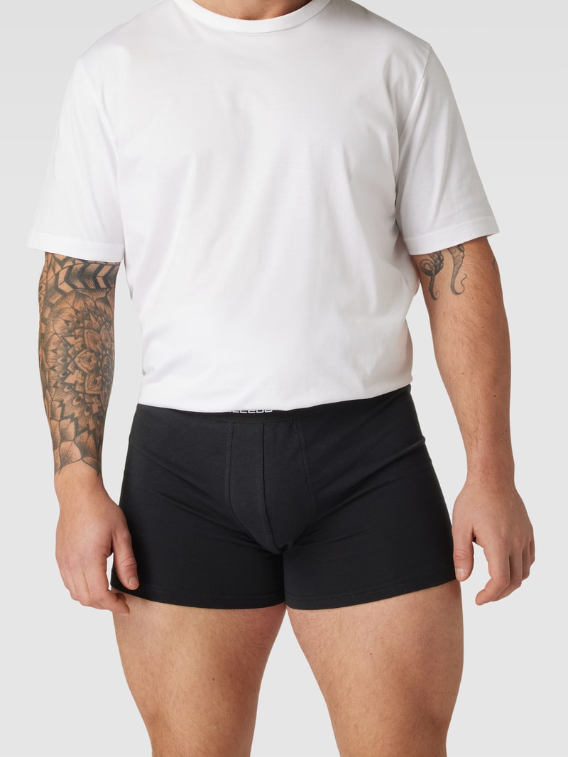 PLUS SIZE Trunks mit elastischem Logo-Bund im 2er-Pack in schwarz