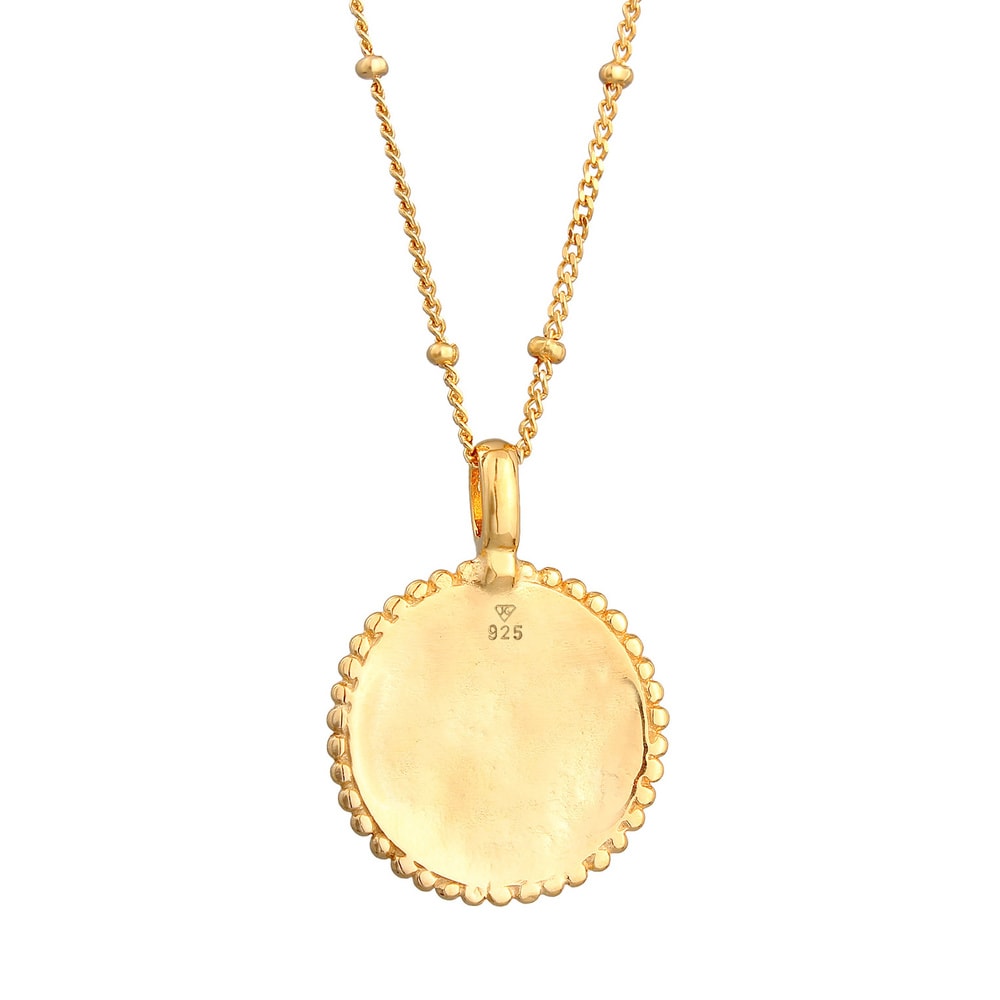 Elli Elli Collier Pendentif femme fleur de lotus en argent 925 sterling plaqué or Bijoux