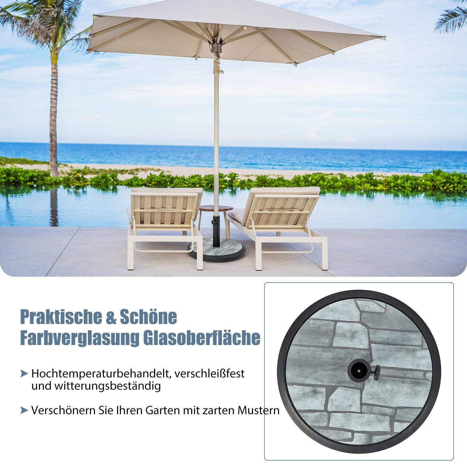 COSTWAY Kunststoffschirmständer Sonnenschirmständer