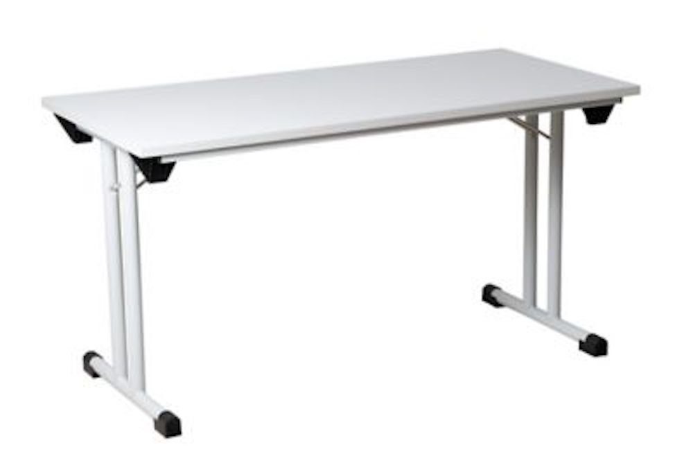 PROREGAL® Klapptisch Klapptisch Lizard, T-Fuß-Gestell-Rund, HxBxT 75x140x70cm, Chrom-Grau