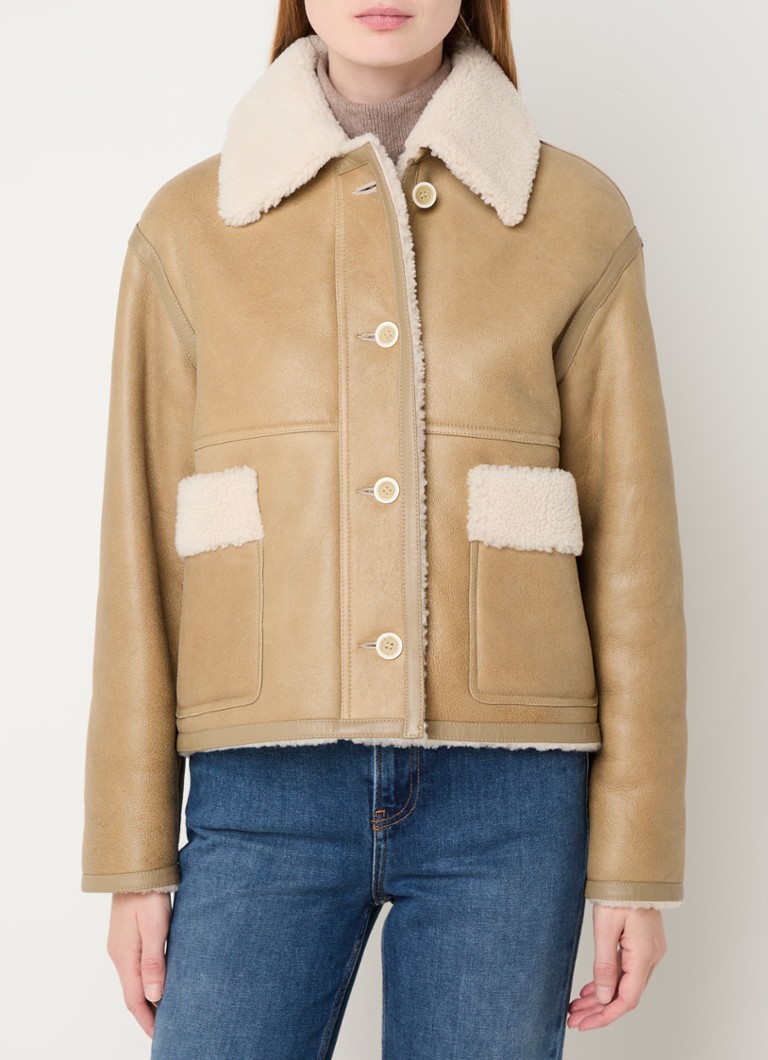 Claudie Pierlot sheepskin jacket with patch pockets