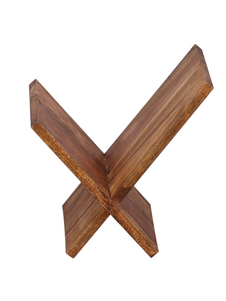 KADIMA DESIGN Zeitungsständer MUMBAI Massivholz X-Form 31 cm in Massivholz günstig kaufen onesize