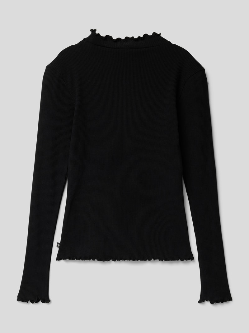 Longsleeve mit Wellensaum in schwarz