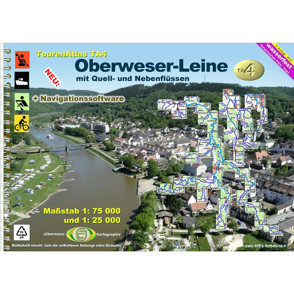 TOURENATLAS TA4 WASSERWANDERN 04 OBERWESER-LEINE - Wasserkarte