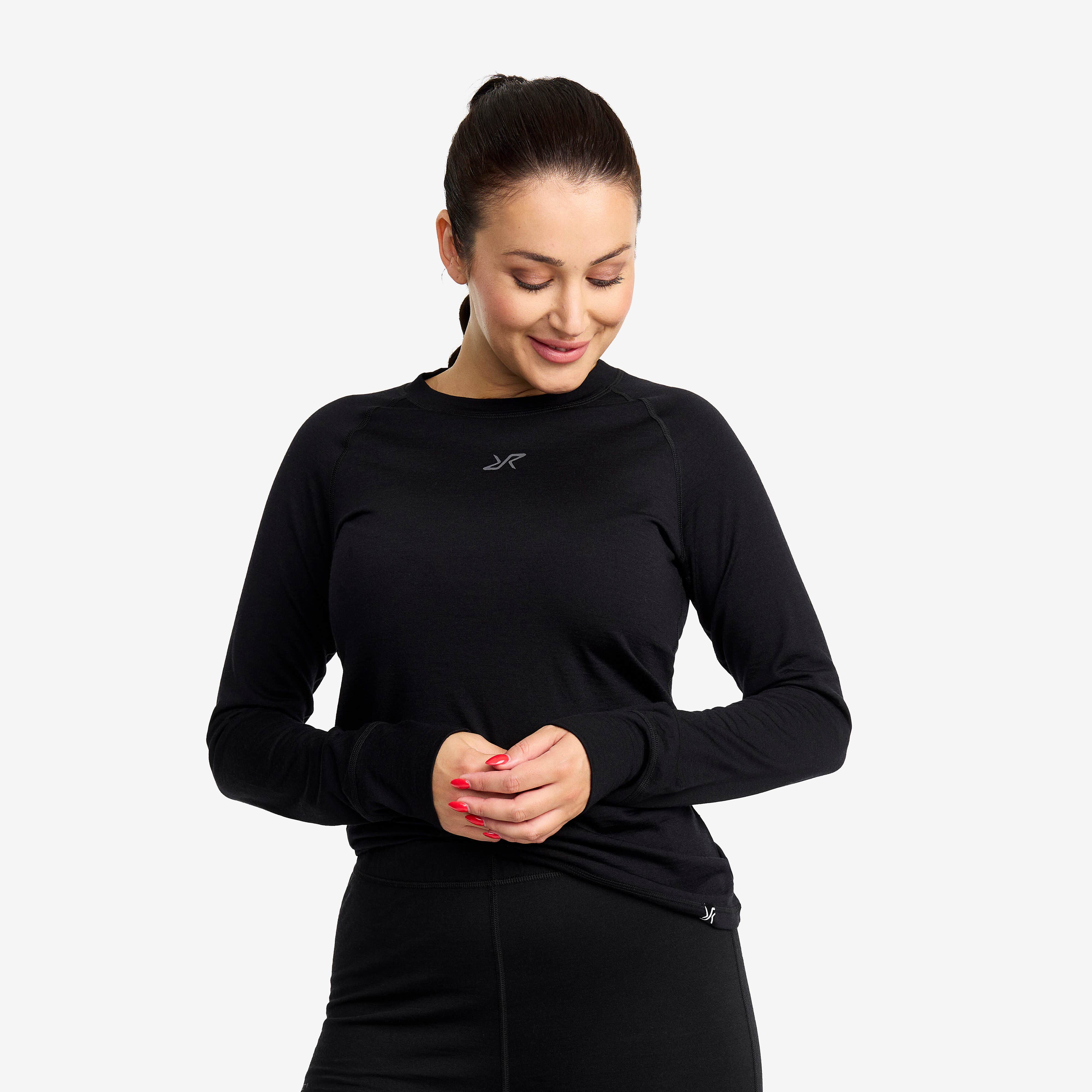 Mount Merino Long Sleeve Top Femme Black