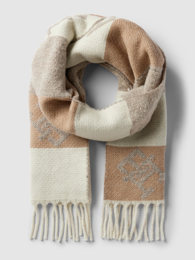 Schal mit Label-Stitching Modell 'LIMITLESS CHIC' in beige