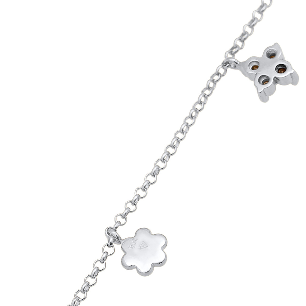Elli Elli Collier Enfants fleur pendentif avec cristaux en argent sterling 925 collier