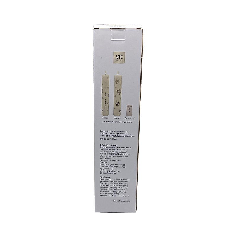 Vie Selected Adventslys 1-24 5x30 cm LED m/fjernkontroll