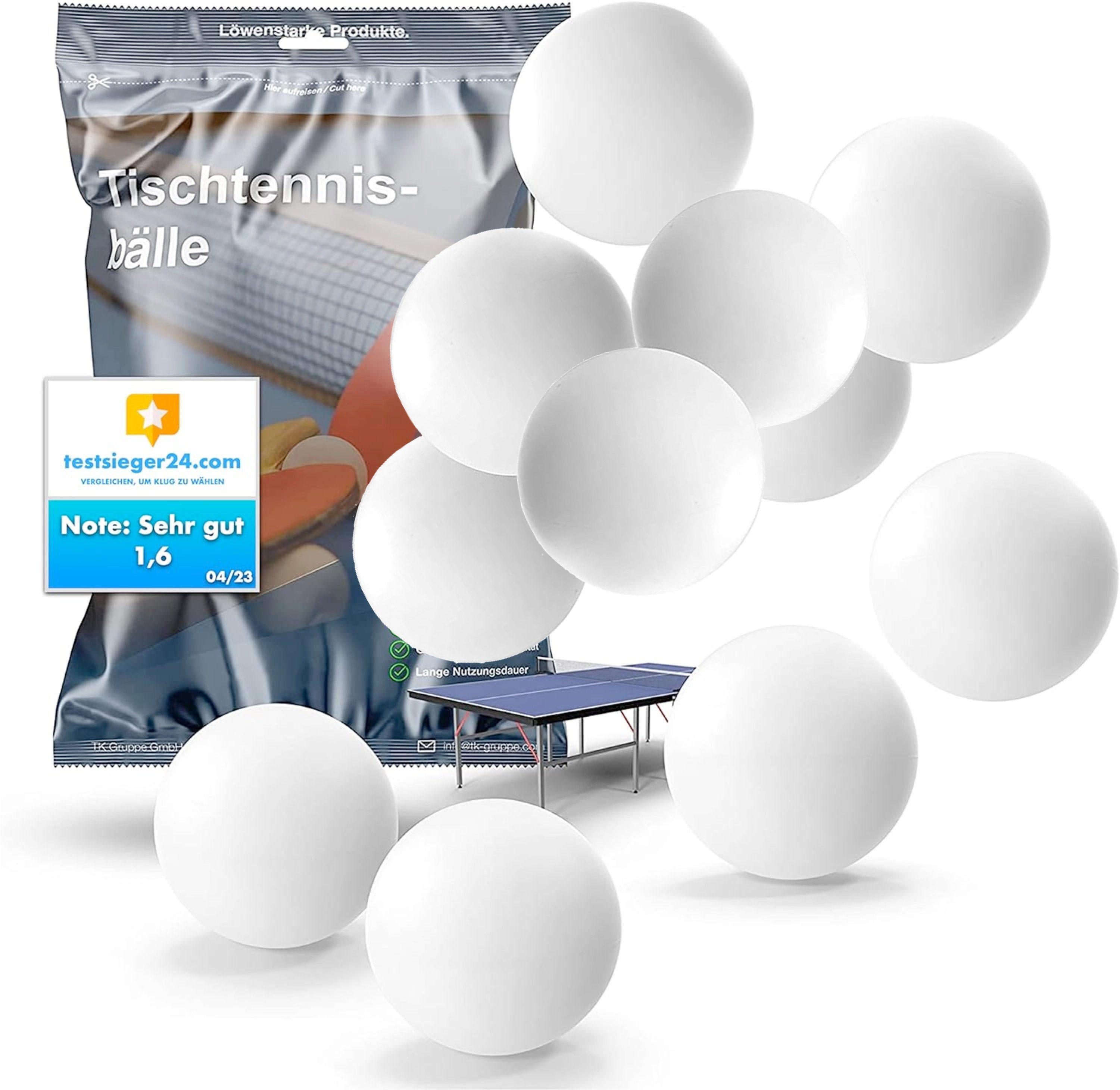 TK Gruppe Tischtennisball 48x Tischtennisbälle Bälle weiß Set 40 mm PingPong für Training