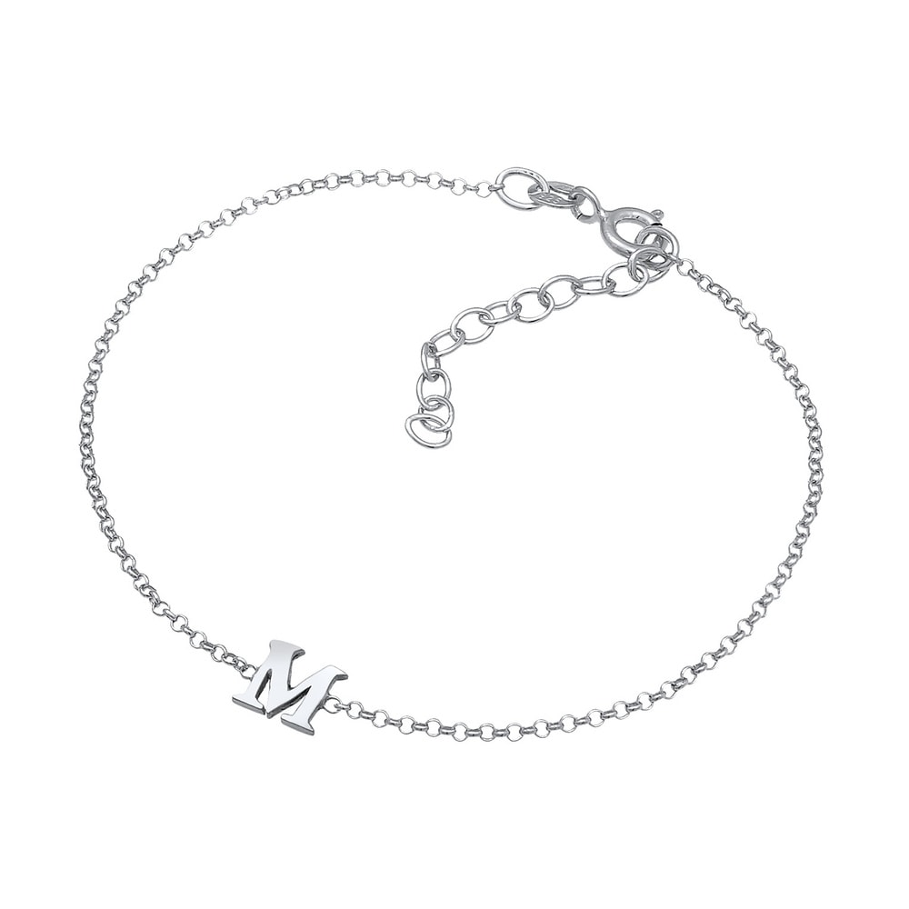 Elli Elli Bracelet Femmes pendentif lettre M Basique en argent sterling 925 Bracelet