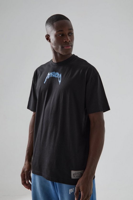 Oversize T-Shirt mit Man Active Athletics Print