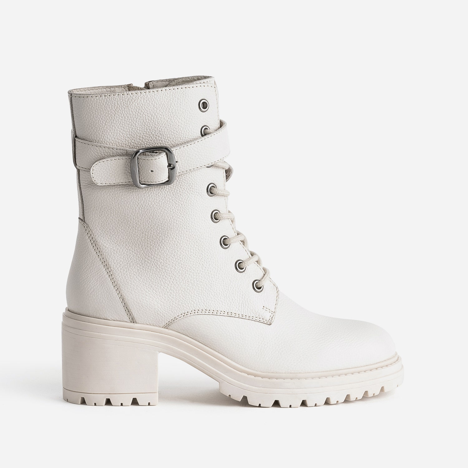 Bottine à talon TEXTO blanc cassé en cuir