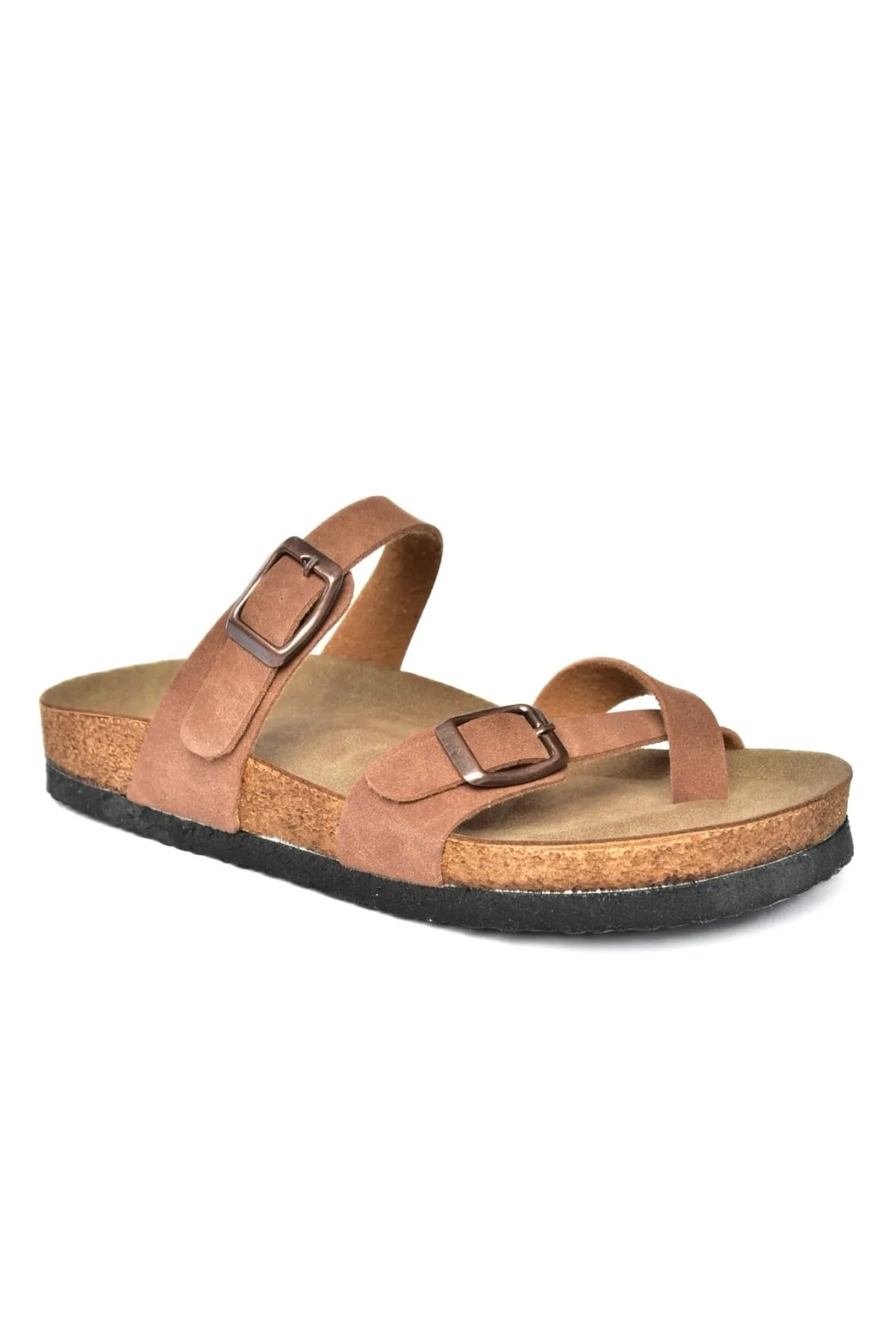Fox Shoes  Hellbraune Wildleder-Flip-Flops für Damen K777613402