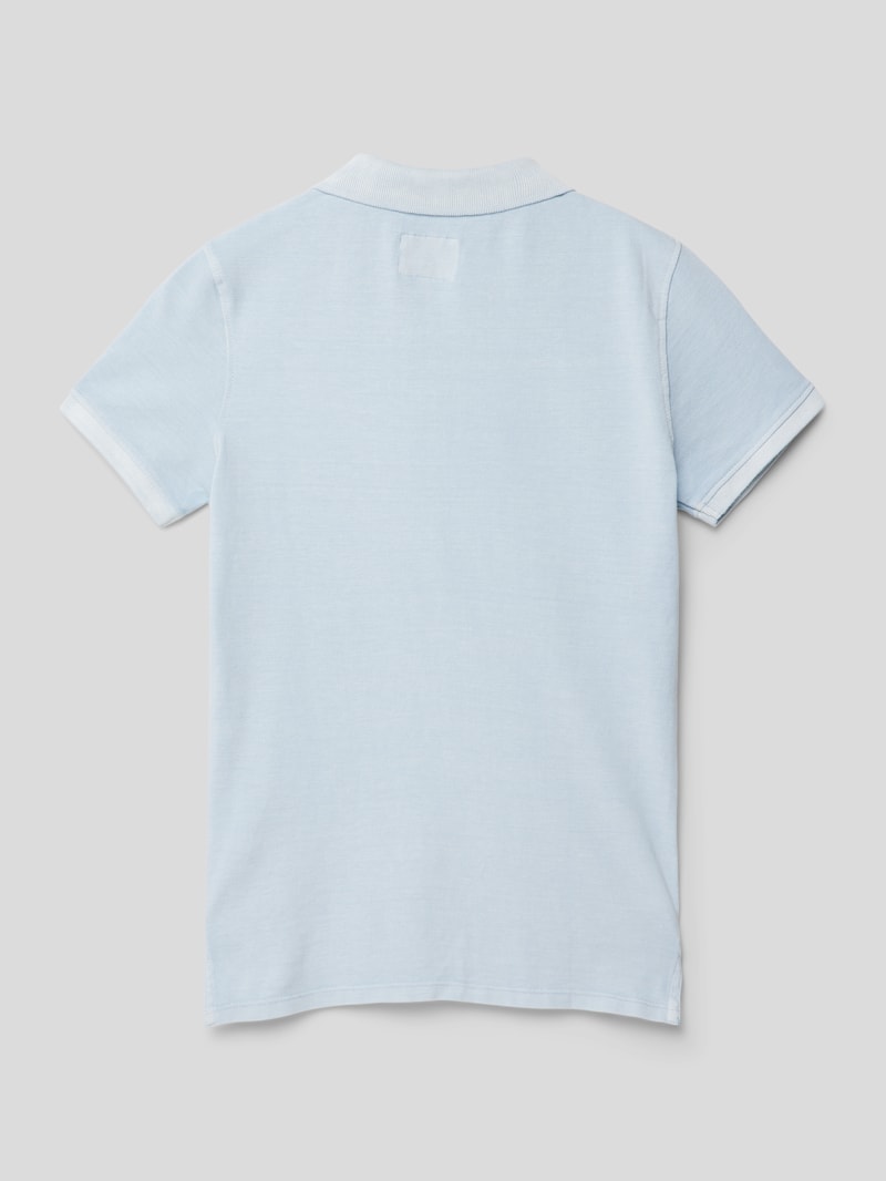 Poloshirt mit Logo-Stitching in bleu