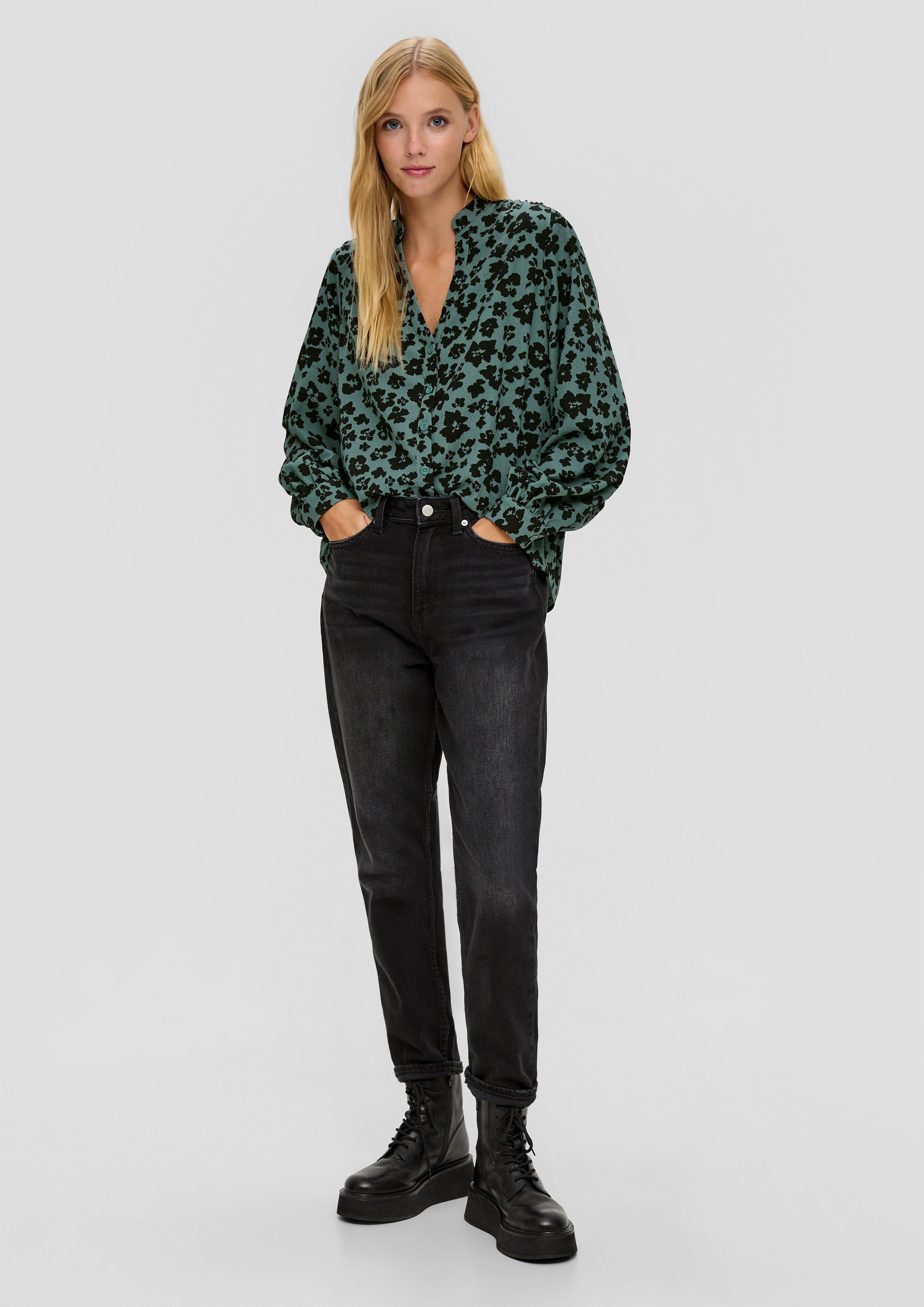 Gemusterte Bluse mit Knöpfen  2140298-65A9