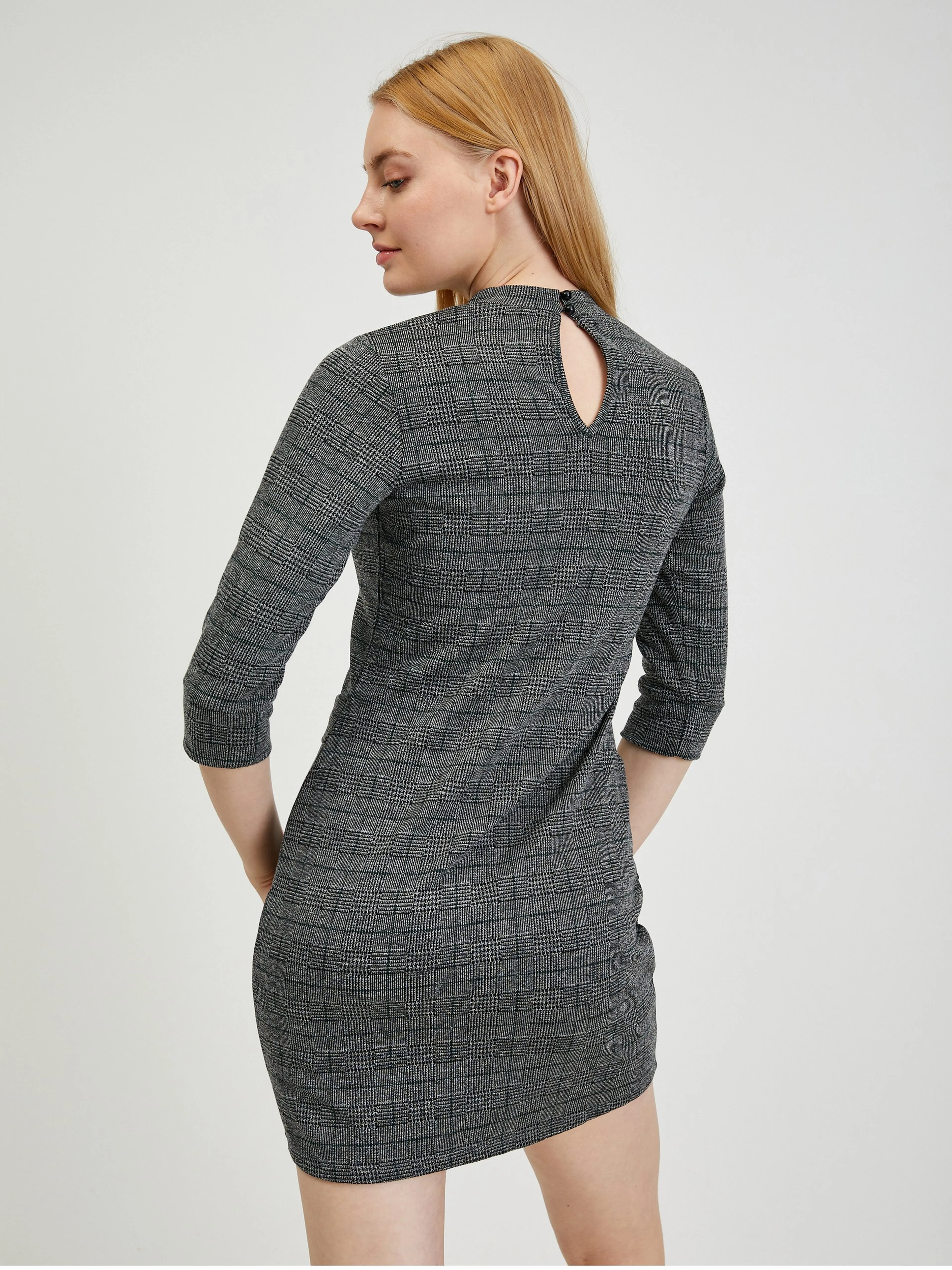 Grau kariertes Damenkleid ORSAY
