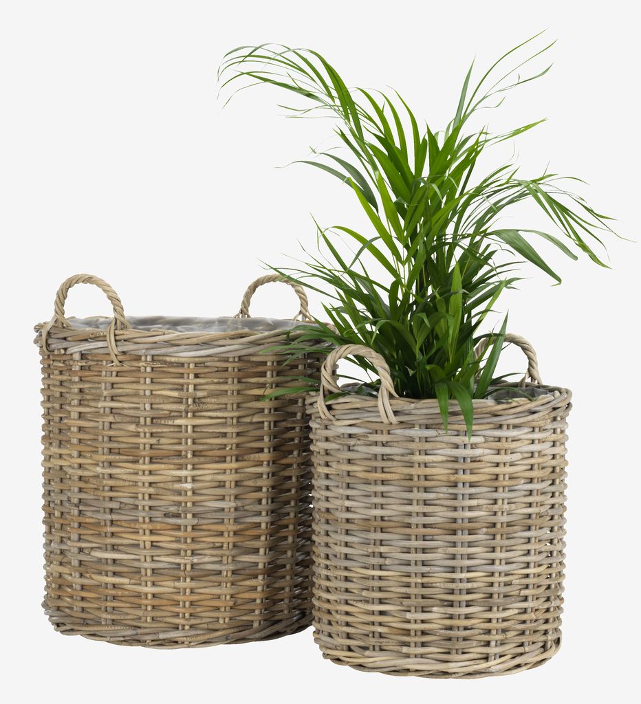SANSEBIE Kosz doniczka SANSEBIE Ø40/50 kubu naturalny 2szt/kpl