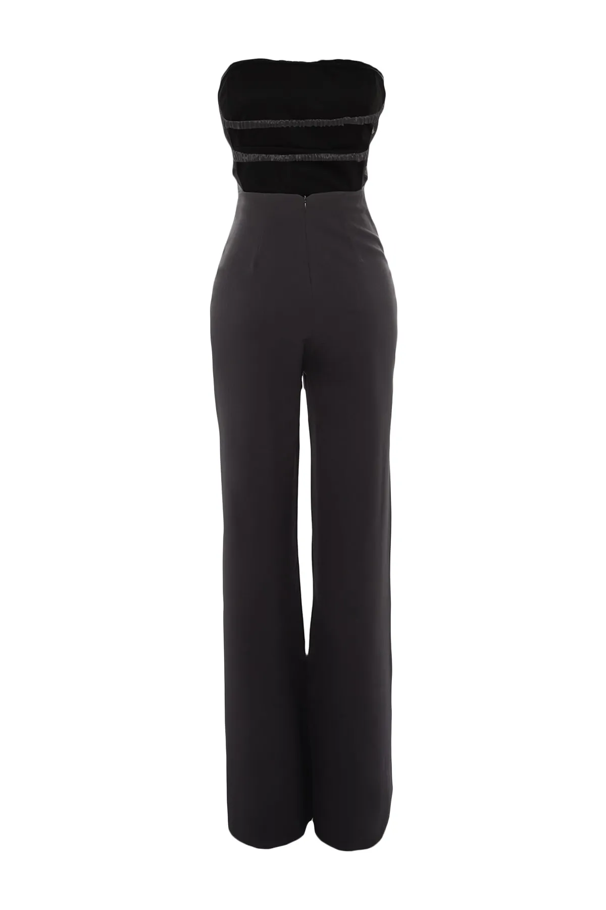 Trendyol Collection  Schwarzer Jumpsuit aus gewebtem Satin TPRSS23TU00002