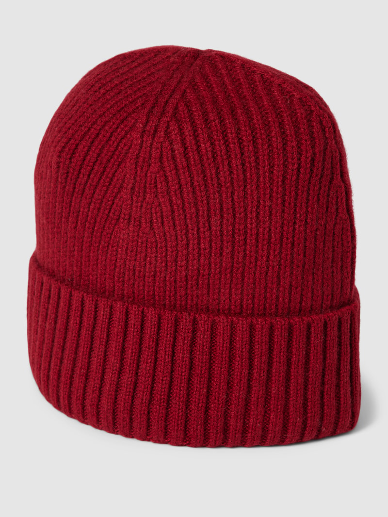 Beanie mit Kaschmir-Anteil in dunkelrot meliert