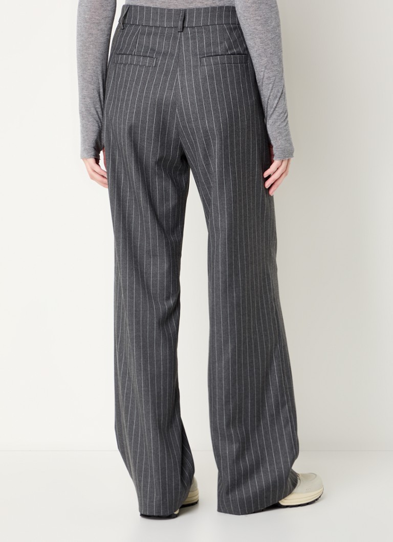 Pantalon Cara taille haute coupe large à fines rayures alchemist