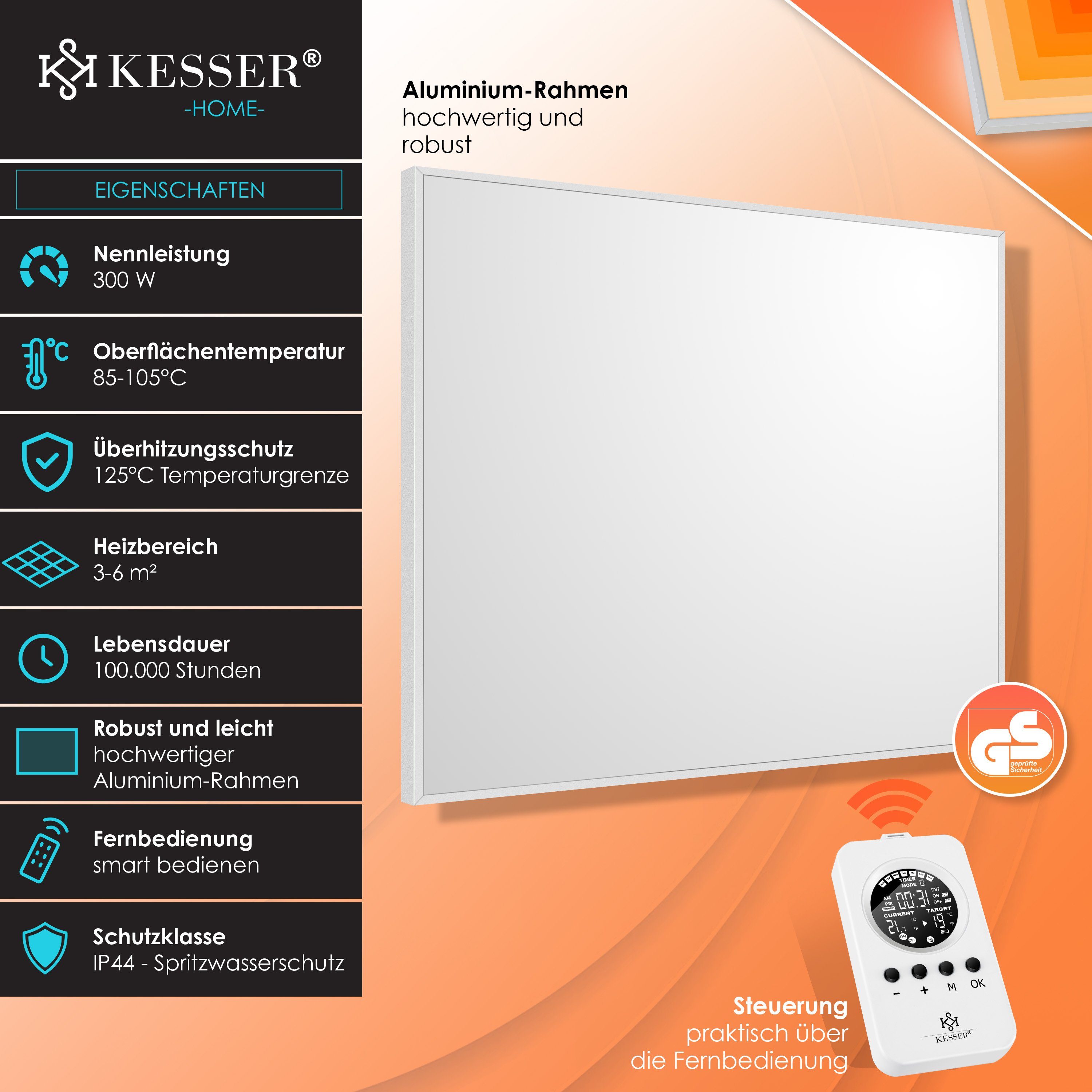 KESSER Infrarotheizung, Infrarotheizung Thermostat Infrarotheizkörper Elektroheizung