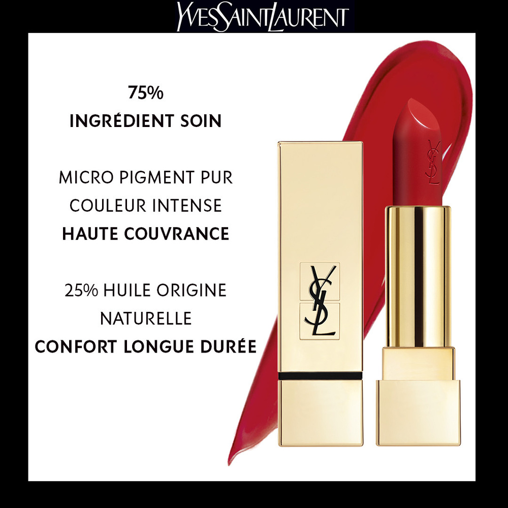 Yves Saint Laurent Rouge Pur Couture Rouge à Lèvres Satiné Longue Tenue et Confort