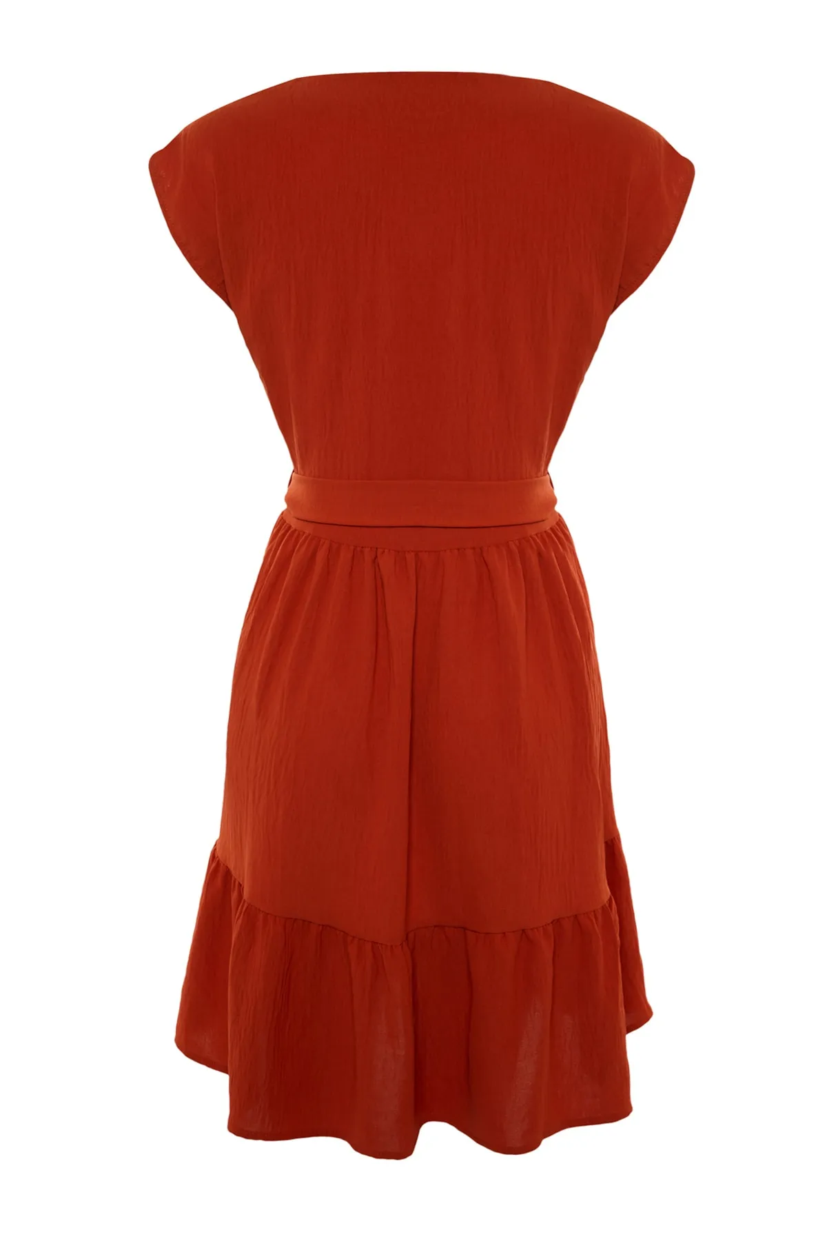 Trendyol Collection  Gefliestes Mini-Webkleid mit Gürtel TWOSS20EL0628