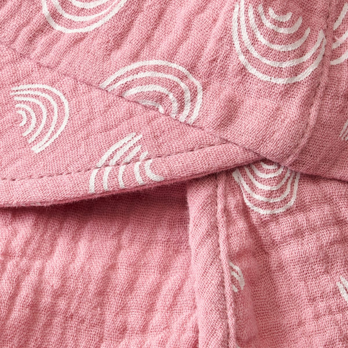 Schirmmütze aus Musselin mit Regenbogen-Muster, rosa, Gr. 50/51, 1 St