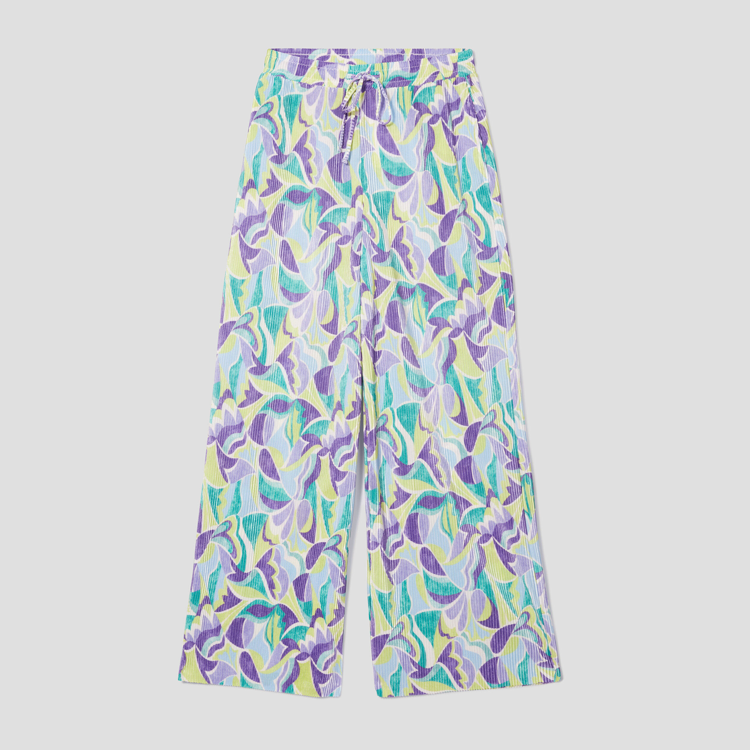 Pantalon large plissé beige femme | Cache Cache